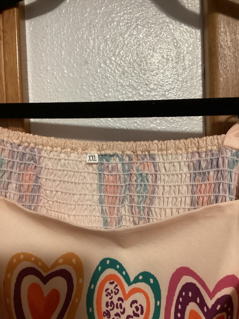 Cream Heart-Print Maxi Dress - Orange, Pink, Purple & Teal, EUC - Picture 3 of 8